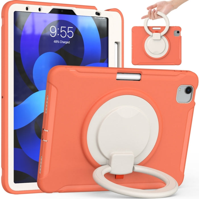 Funda protectora de silicona + PC a prueba de golpes con rotación de 360 grados Mango plegable Soporte de agarre Ranura para bolígrafo, For iPad Air 4 10.9 / Pro 11 2021 / 2020 / 2018, For Samsung Galaxy Tab A7 10.4 2020 T500