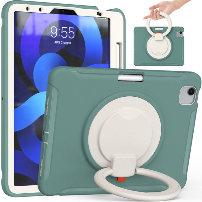 Funda protectora de silicona + PC a prueba de golpes con rotación de 360 grados Mango plegable Soporte de agarre Ranura para bolígrafo, For iPad Air 4 10.9 / Pro 11 2021 / 2020 / 2018, For Samsung Galaxy Tab A7 10.4 2020 T500