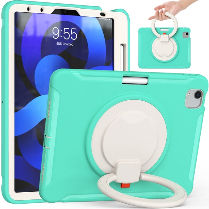 Funda protectora de silicona + PC a prueba de golpes con rotación de 360 grados Mango plegable Soporte de agarre Ranura para bolígrafo, For iPad Air 4 10.9 / Pro 11 2021 / 2020 / 2018, For Samsung Galaxy Tab A7 10.4 2020 T500