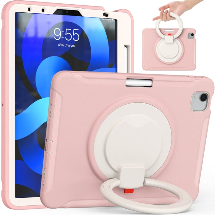 Funda protectora de silicona + PC a prueba de golpes con rotación de 360 grados Mango plegable Soporte de agarre Ranura para bolígrafo, For iPad Air 4 10.9 / Pro 11 2021 / 2020 / 2018, For Samsung Galaxy Tab A7 10.4 2020 T500
