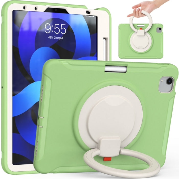 Funda protectora de silicona + PC a prueba de golpes con rotación de 360 grados Mango plegable Soporte de agarre Ranura para bolígrafo, For iPad Air 4 10.9 / Pro 11 2021 / 2020 / 2018, For Samsung Galaxy Tab A7 10.4 2020 T500