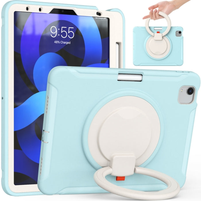 Funda protectora de silicona + PC a prueba de golpes con rotación de 360 grados Mango plegable Soporte de agarre Ranura para bolígrafo, For iPad Air 4 10.9 / Pro 11 2021 / 2020 / 2018, For Samsung Galaxy Tab A7 10.4 2020 T500
