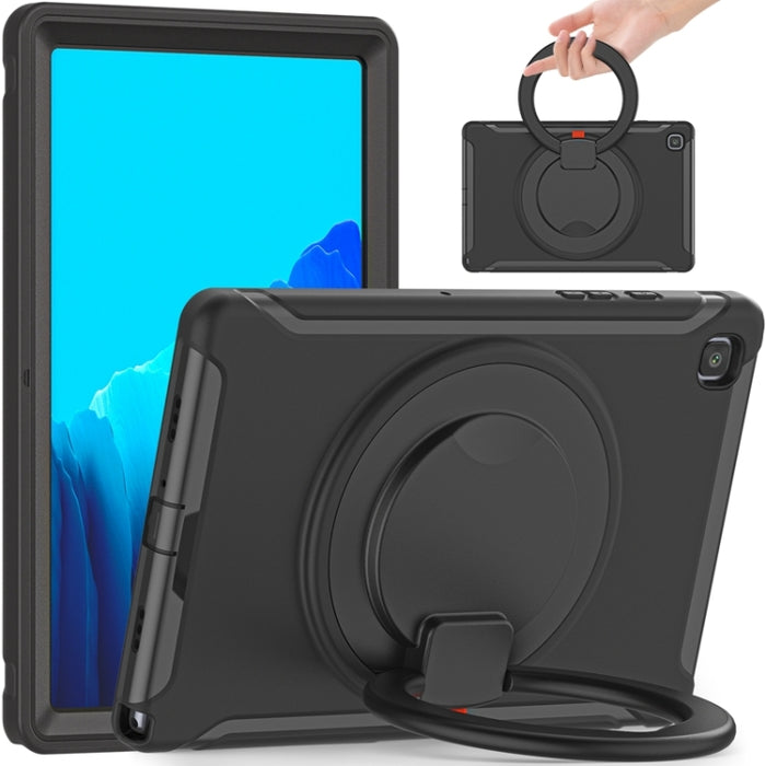 Funda protectora de silicona + PC a prueba de golpes con rotación de 360 grados Mango plegable Soporte de agarre Ranura para bolígrafo, For iPad Air 4 10.9 / Pro 11 2021 / 2020 / 2018, For Samsung Galaxy Tab A7 10.4 2020 T500