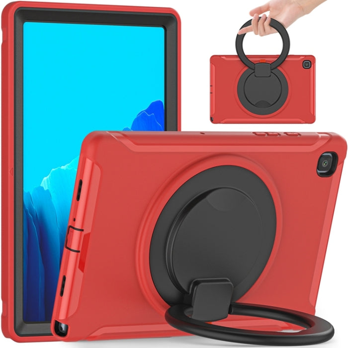 Funda protectora de silicona + PC a prueba de golpes con rotación de 360 grados Mango plegable Soporte de agarre Ranura para bolígrafo, For iPad Air 4 10.9 / Pro 11 2021 / 2020 / 2018, For Samsung Galaxy Tab A7 10.4 2020 T500