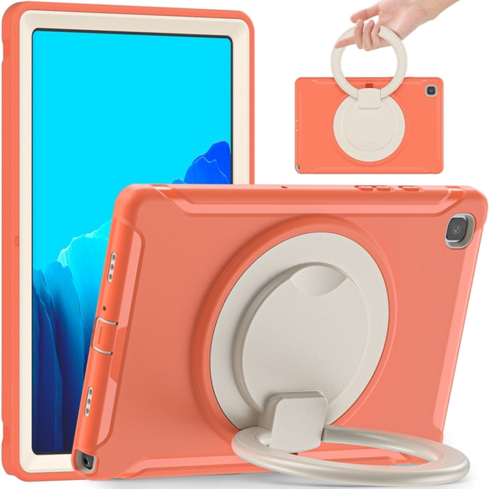 Funda protectora de silicona + PC a prueba de golpes con rotación de 360 grados Mango plegable Soporte de agarre Ranura para bolígrafo, For iPad Air 4 10.9 / Pro 11 2021 / 2020 / 2018, For Samsung Galaxy Tab A7 10.4 2020 T500