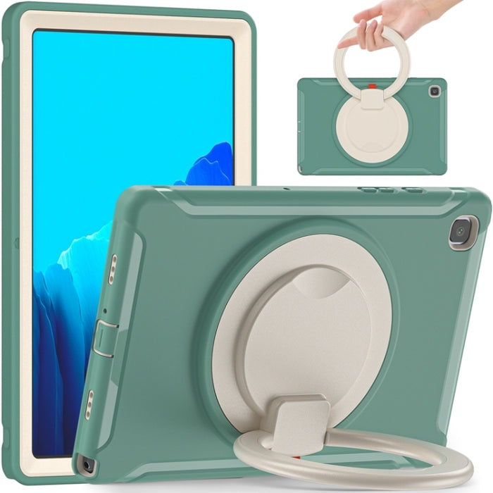 Funda protectora de silicona + PC a prueba de golpes con rotación de 360 grados Mango plegable Soporte de agarre Ranura para bolígrafo, For iPad Air 4 10.9 / Pro 11 2021 / 2020 / 2018, For Samsung Galaxy Tab A7 10.4 2020 T500