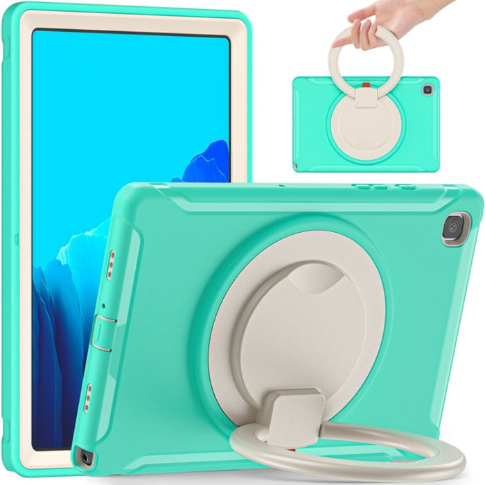 Funda protectora de silicona + PC a prueba de golpes con rotación de 360 grados Mango plegable Soporte de agarre Ranura para bolígrafo, For iPad Air 4 10.9 / Pro 11 2021 / 2020 / 2018, For Samsung Galaxy Tab A7 10.4 2020 T500