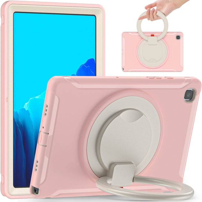 Funda protectora de silicona + PC a prueba de golpes con rotación de 360 grados Mango plegable Soporte de agarre Ranura para bolígrafo, For iPad Air 4 10.9 / Pro 11 2021 / 2020 / 2018, For Samsung Galaxy Tab A7 10.4 2020 T500