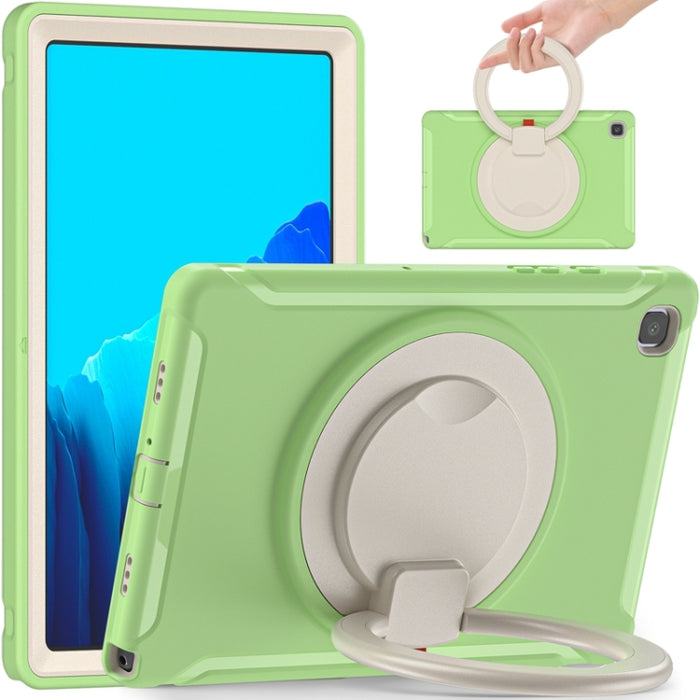 Funda protectora de silicona + PC a prueba de golpes con rotación de 360 grados Mango plegable Soporte de agarre Ranura para bolígrafo, For iPad Air 4 10.9 / Pro 11 2021 / 2020 / 2018, For Samsung Galaxy Tab A7 10.4 2020 T500