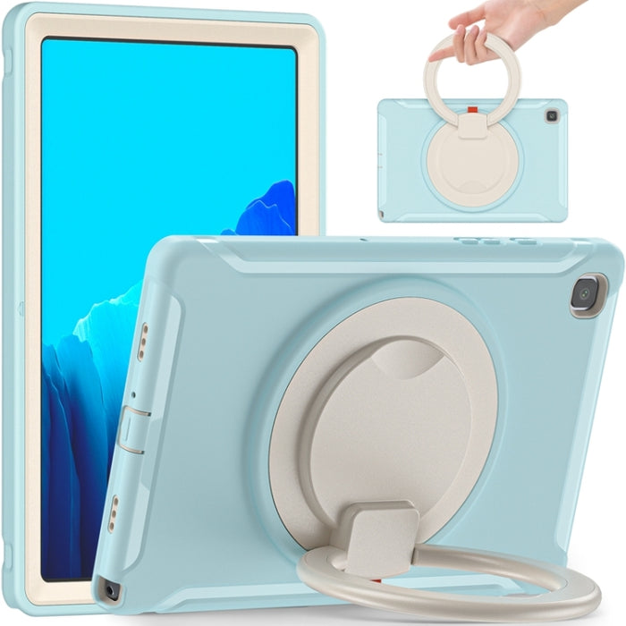 Funda protectora de silicona + PC a prueba de golpes con rotación de 360 grados Mango plegable Soporte de agarre Ranura para bolígrafo, For iPad Air 4 10.9 / Pro 11 2021 / 2020 / 2018, For Samsung Galaxy Tab A7 10.4 2020 T500