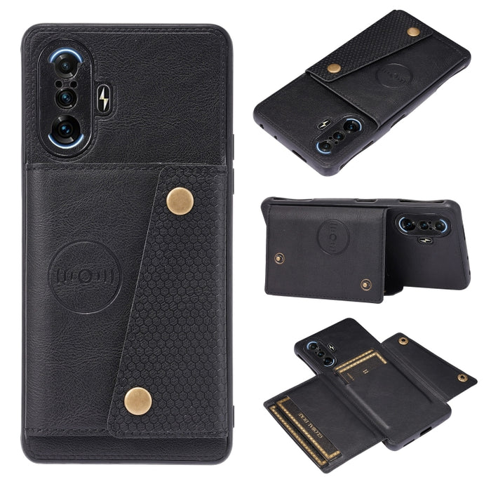 Estuche protector magnético a prueba de golpes con doble hebilla PU + TPU con ranura para tarjeta y soporte, For Huawei P50, For OPPO K9, For OPPO Reno6, For Xiaomi Redmi K40 Gaming, For Xiaomi Redmi Note 10 Pro 5G, For Xiaomi Redmi Note 10 5G         ...