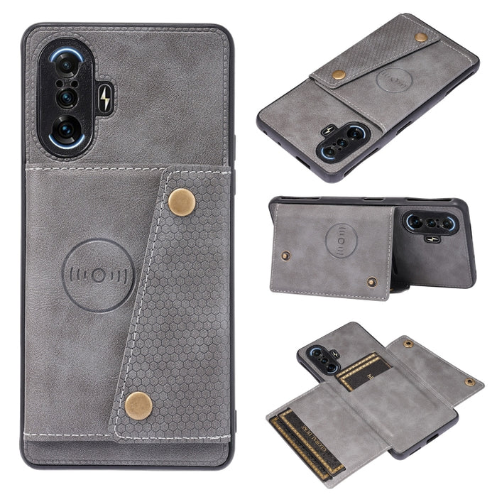 Estuche protector magnético a prueba de golpes con doble hebilla PU + TPU con ranura para tarjeta y soporte, For Huawei P50, For OPPO K9, For OPPO Reno6, For Xiaomi Redmi K40 Gaming, For Xiaomi Redmi Note 10 Pro 5G, For Xiaomi Redmi Note 10 5G         ...