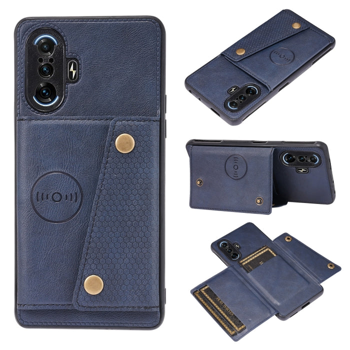 Estuche protector magnético a prueba de golpes con doble hebilla PU + TPU con ranura para tarjeta y soporte, For Huawei P50, For OPPO K9, For OPPO Reno6, For Xiaomi Redmi K40 Gaming, For Xiaomi Redmi Note 10 Pro 5G, For Xiaomi Redmi Note 10 5G         ...