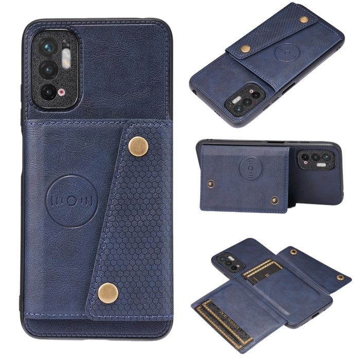 Estuche protector magnético a prueba de golpes con doble hebilla PU + TPU con ranura para tarjeta y soporte, For Huawei P50, For OPPO K9, For OPPO Reno6, For Xiaomi Redmi K40 Gaming, For Xiaomi Redmi Note 10 Pro 5G, For Xiaomi Redmi Note 10 5G         ...