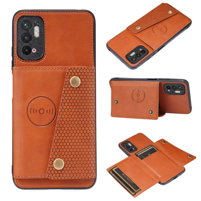 Estuche protector magnético a prueba de golpes con doble hebilla PU + TPU con ranura para tarjeta y soporte, For Huawei P50, For OPPO K9, For OPPO Reno6, For Xiaomi Redmi K40 Gaming, For Xiaomi Redmi Note 10 Pro 5G, For Xiaomi Redmi Note 10 5G         ...