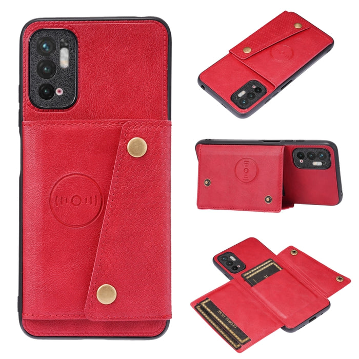 Estuche protector magnético a prueba de golpes con doble hebilla PU + TPU con ranura para tarjeta y soporte, For Huawei P50, For OPPO K9, For OPPO Reno6, For Xiaomi Redmi K40 Gaming, For Xiaomi Redmi Note 10 Pro 5G, For Xiaomi Redmi Note 10 5G         ...