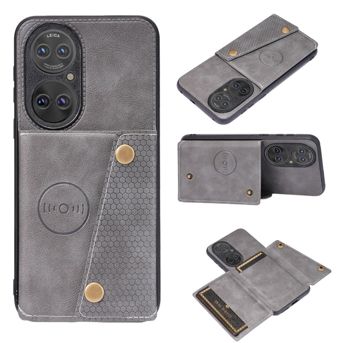 Estuche protector magnético a prueba de golpes con doble hebilla PU + TPU con ranura para tarjeta y soporte, For Huawei P50, For OPPO K9, For OPPO Reno6, For Xiaomi Redmi K40 Gaming, For Xiaomi Redmi Note 10 Pro 5G, For Xiaomi Redmi Note 10 5G         ...