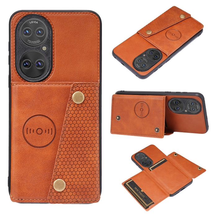 Estuche protector magnético a prueba de golpes con doble hebilla PU + TPU con ranura para tarjeta y soporte, For Huawei P50, For OPPO K9, For OPPO Reno6, For Xiaomi Redmi K40 Gaming, For Xiaomi Redmi Note 10 Pro 5G, For Xiaomi Redmi Note 10 5G         ...