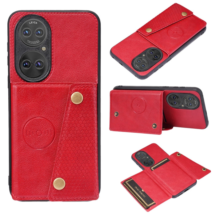 Estuche protector magnético a prueba de golpes con doble hebilla PU + TPU con ranura para tarjeta y soporte, For Huawei P50, For OPPO K9, For OPPO Reno6, For Xiaomi Redmi K40 Gaming, For Xiaomi Redmi Note 10 Pro 5G, For Xiaomi Redmi Note 10 5G         ...