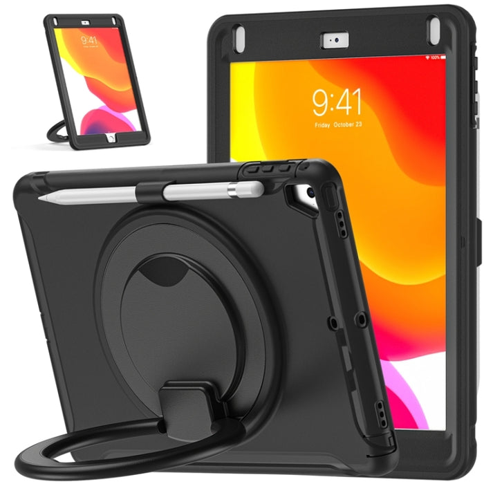 Funda protectora de silicona + PC a prueba de golpes con rotación de 360 grados Mango plegable Soporte de agarre Ranura para bolígrafo, For iPad 9.7 2018 / 2017 / Air 2 / Pro 9.7, ForiPad 9.7 2018 / 2017 / Air 2 / Pro 9.7