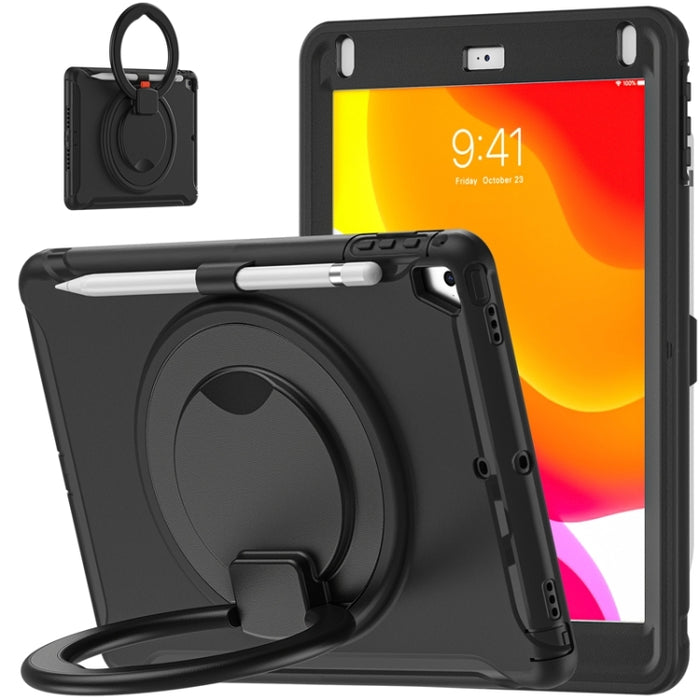 Funda protectora de silicona + PC a prueba de golpes con rotación de 360 grados Mango plegable Soporte de agarre Ranura para bolígrafo, For iPad 9.7 2018 / 2017 / Air 2 / Pro 9.7, ForiPad 9.7 2018 / 2017 / Air 2 / Pro 9.7
