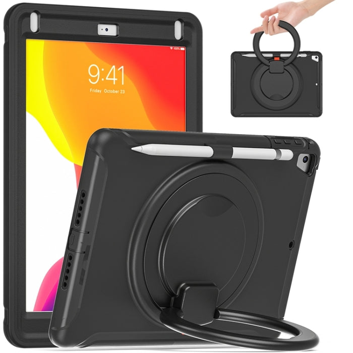Funda protectora de silicona + PC a prueba de golpes con rotación de 360 grados Mango plegable Soporte de agarre Ranura para bolígrafo, For iPad 9.7 2018 / 2017 / Air 2 / Pro 9.7, ForiPad 9.7 2018 / 2017 / Air 2 / Pro 9.7