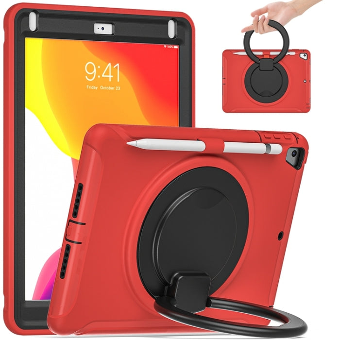 Funda protectora de silicona + PC a prueba de golpes con rotación de 360 grados Mango plegable Soporte de agarre Ranura para bolígrafo, For iPad 9.7 2018 / 2017 / Air 2 / Pro 9.7, ForiPad 9.7 2018 / 2017 / Air 2 / Pro 9.7