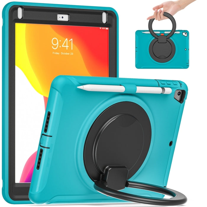 Funda protectora de silicona + PC a prueba de golpes con rotación de 360 grados Mango plegable Soporte de agarre Ranura para bolígrafo, For iPad 9.7 2018 / 2017 / Air 2 / Pro 9.7, ForiPad 9.7 2018 / 2017 / Air 2 / Pro 9.7