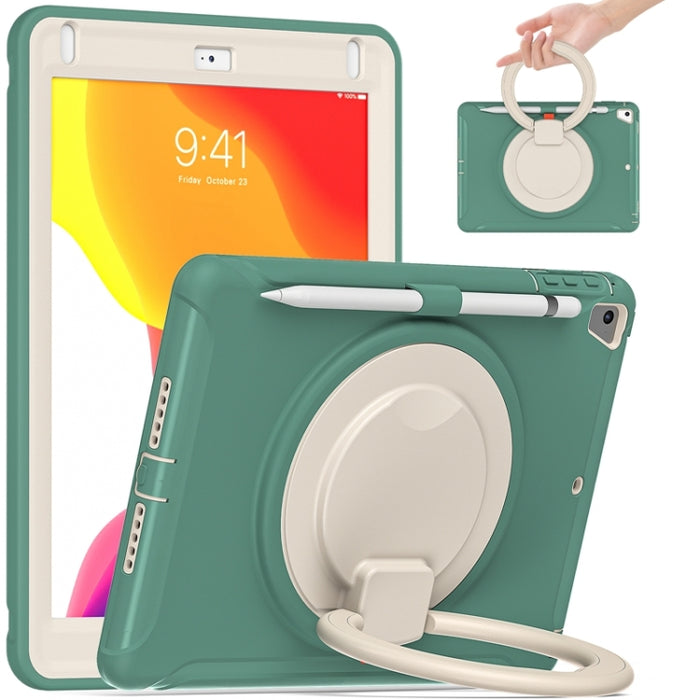 Funda protectora de silicona + PC a prueba de golpes con rotación de 360 grados Mango plegable Soporte de agarre Ranura para bolígrafo, For iPad 9.7 2018 / 2017 / Air 2 / Pro 9.7, ForiPad 9.7 2018 / 2017 / Air 2 / Pro 9.7