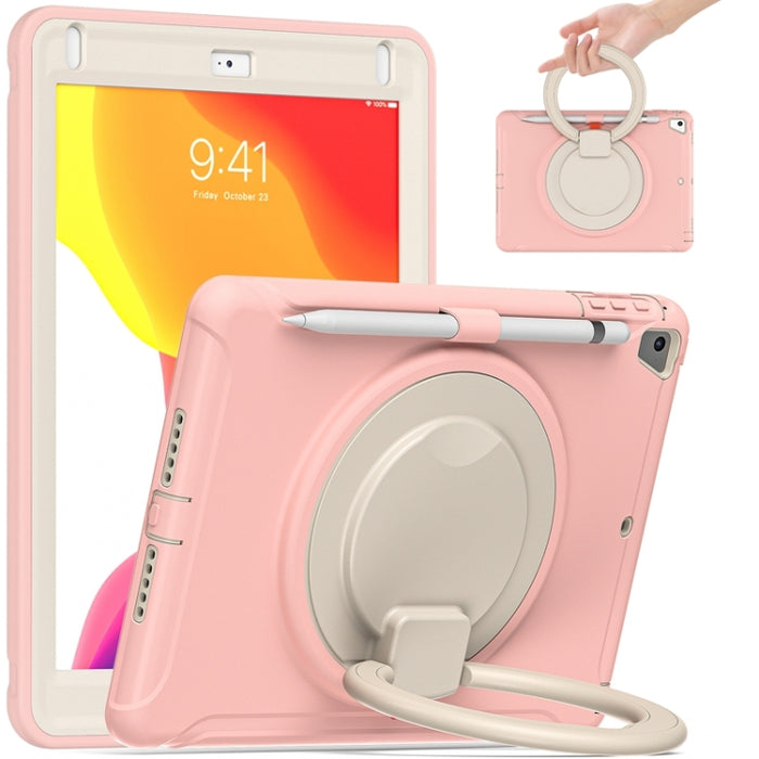 Funda protectora de silicona + PC a prueba de golpes con rotación de 360 grados Mango plegable Soporte de agarre Ranura para bolígrafo, For iPad 9.7 2018 / 2017 / Air 2 / Pro 9.7, ForiPad 9.7 2018 / 2017 / Air 2 / Pro 9.7