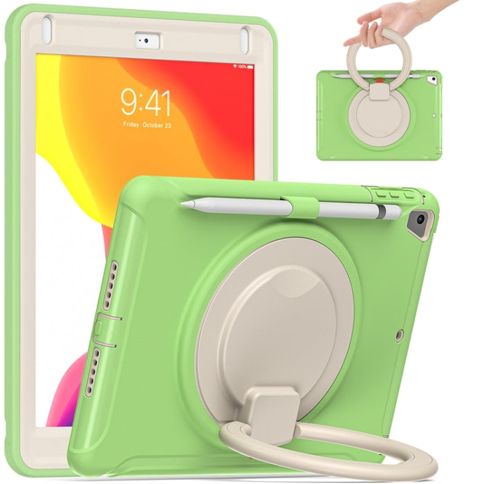 Funda protectora de silicona + PC a prueba de golpes con rotación de 360 grados Mango plegable Soporte de agarre Ranura para bolígrafo, For iPad 9.7 2018 / 2017 / Air 2 / Pro 9.7, ForiPad 9.7 2018 / 2017 / Air 2 / Pro 9.7