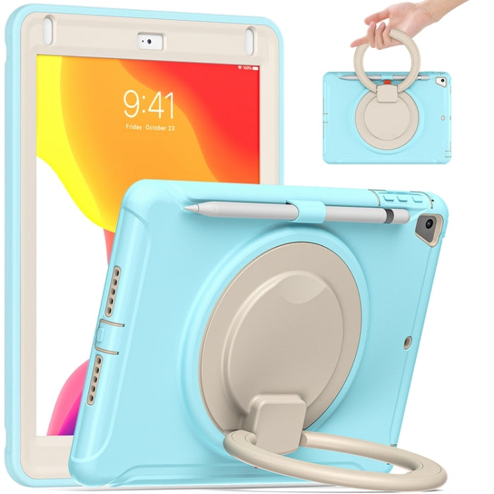 Funda protectora de silicona + PC a prueba de golpes con rotación de 360 grados Mango plegable Soporte de agarre Ranura para bolígrafo, For iPad 9.7 2018 / 2017 / Air 2 / Pro 9.7, ForiPad 9.7 2018 / 2017 / Air 2 / Pro 9.7