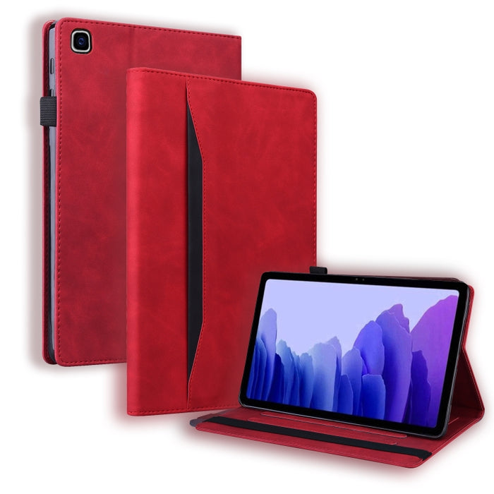 Estuche de cuero con tapa horizontal a prueba de golpes para negocios con soporte y ranuras para tarjetas y marco de fotos y ranura para bolígrafo y función de reposo / activación
