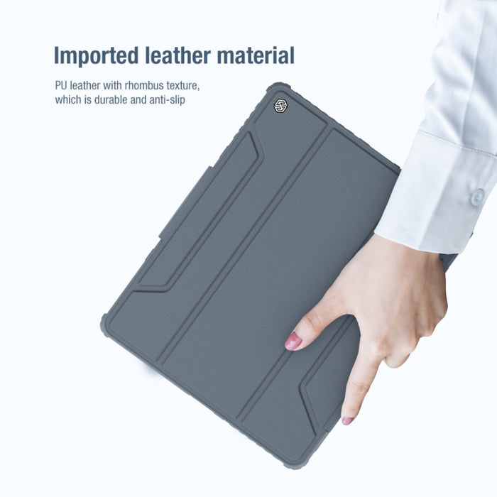 NILLKIN Bumper Pro Estuche de cuero con tapa horizontal con ranura para bolígrafo y soporte y función de suspensión / activación