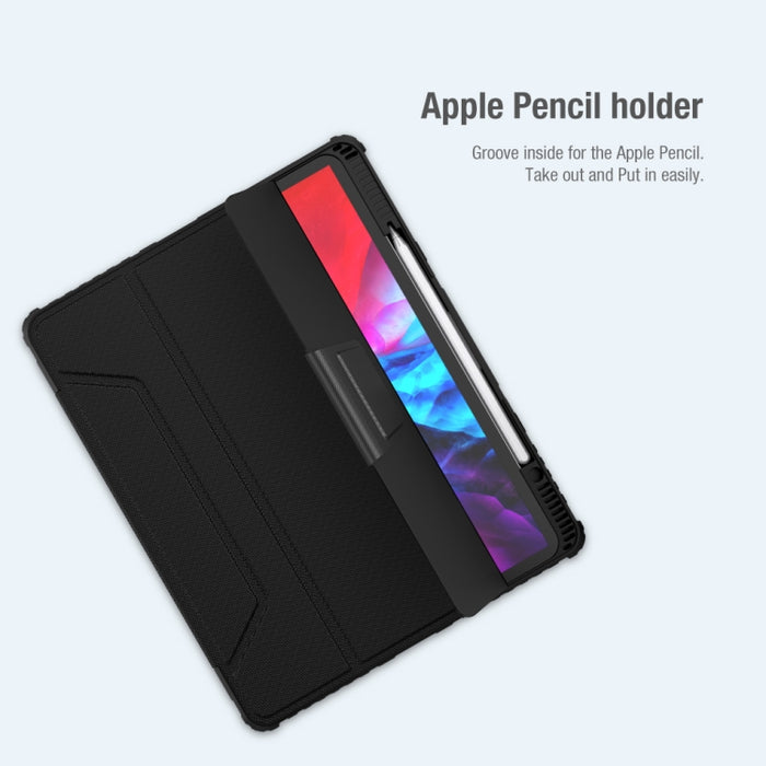 NILLKIN Bumper Pro Estuche de cuero con tapa horizontal con ranura para bolígrafo y soporte y función de suspensión / activación