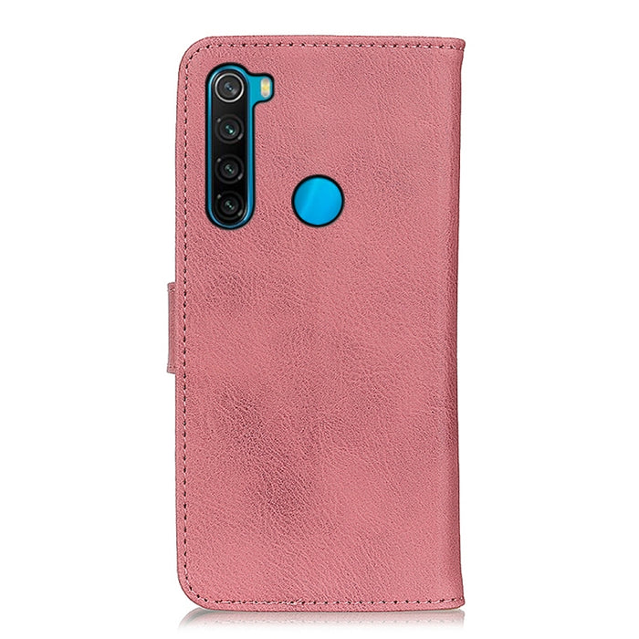 KHAZNEH Estuche de cuero con tapa horizontal con textura de cuero de vaca con soporte y ranuras para tarjetas y billetera, For Xiaomi Redmi Note 8 2021