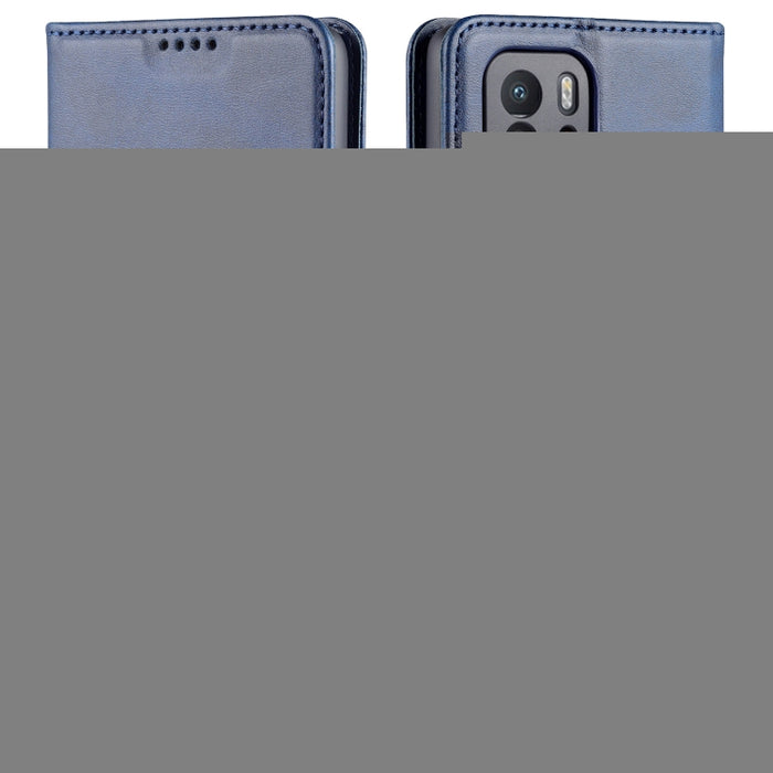 AZNS Estuche de cuero con tapa horizontal con textura de becerro magnético con ranuras para tarjetas y soporte y billetera, For Xiaomi Redmi Note 10 Pro 5G