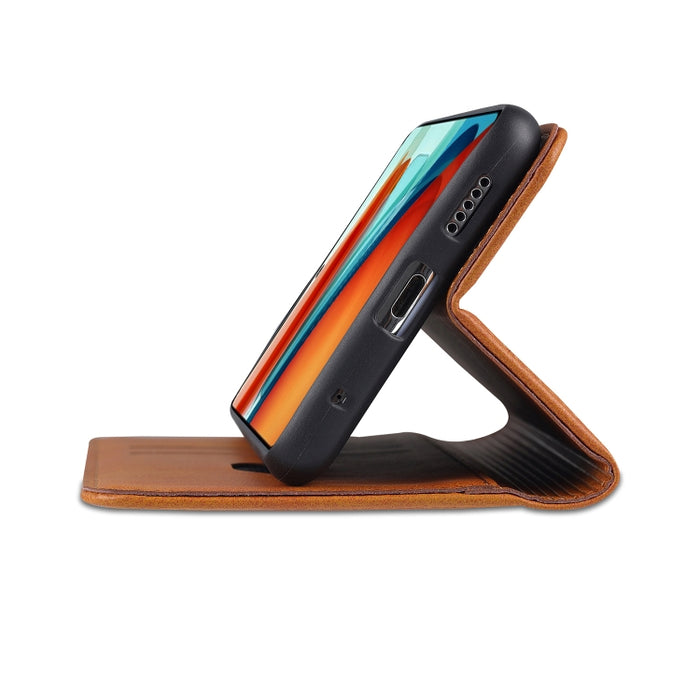 AZNS Estuche de cuero con tapa horizontal con textura de becerro magnético con ranuras para tarjetas y soporte y billetera, For Xiaomi Redmi Note 10 Pro 5G