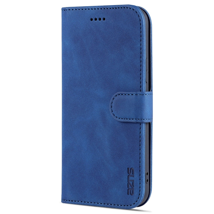 AZNS Skin Feel Calf Texture Funda de cuero con tapa horizontal con ranuras para tarjetas y soporte y billetera, For iPhone 12 / 12 Pro, For iPhone 12 Mini