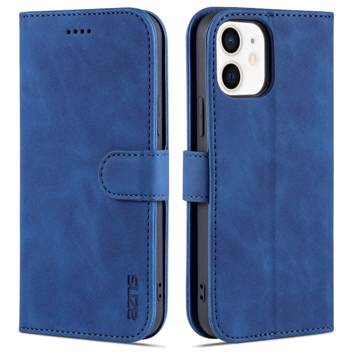 AZNS Skin Feel Calf Texture Funda de cuero con tapa horizontal con ranuras para tarjetas y soporte y billetera, For iPhone 12 / 12 Pro, For iPhone 12 Mini