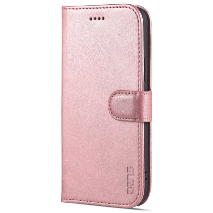 AZNS Skin Feel Calf Texture Funda de cuero con tapa horizontal con ranuras para tarjetas y soporte y billetera, For iPhone 12 / 12 Pro, For iPhone 12 Mini