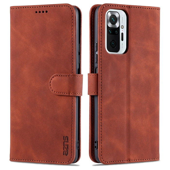 AZNS Skin Feel Calf Texture Funda de cuero con tapa horizontal con ranuras para tarjetas y soporte y billetera, For Xiaomi Redmi Note 9 4G, For Xiaomi Poco M3, For Xiaomi Redmi Note 10 Pro Max