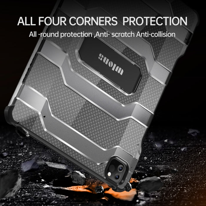 Estuche protector de PC + TPU de la serie Explorer de wlons con soporte plegable