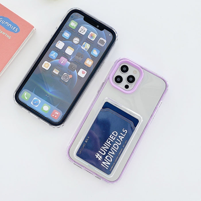 Cobertura completa 360 Clear PC + TPU Estuche protector a prueba de golpes con ranura para tarjeta