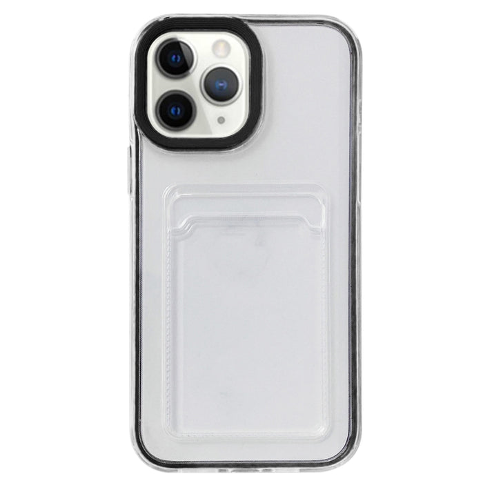 Cobertura completa 360 Clear PC + TPU Estuche protector a prueba de golpes con ranura para tarjeta