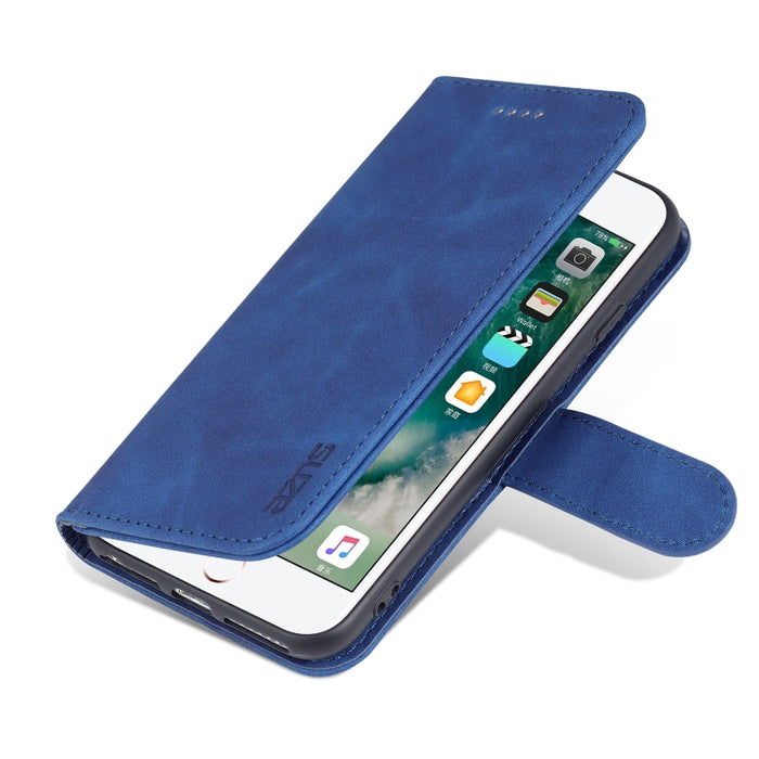 AZNS Skin Feel Calf Texture Funda de cuero con tapa horizontal con ranuras para tarjetas y soporte y billetera, For iPhone 6, For iPhone 7 Plus / 8 Plus, For iPhone 7 / 8 / SE (2020)