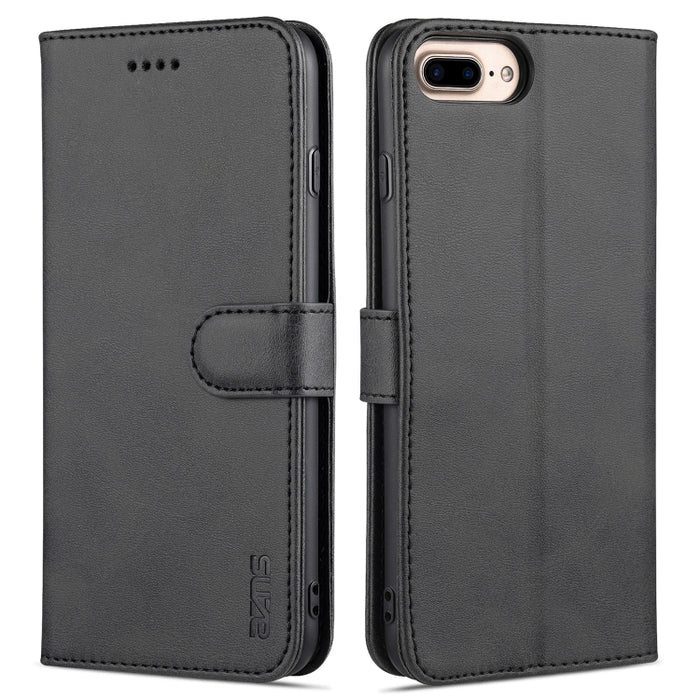 AZNS Skin Feel Calf Texture Funda de cuero con tapa horizontal con ranuras para tarjetas y soporte y billetera, For iPhone 6, For iPhone 7 Plus / 8 Plus, For iPhone 7 / 8 / SE (2020)
