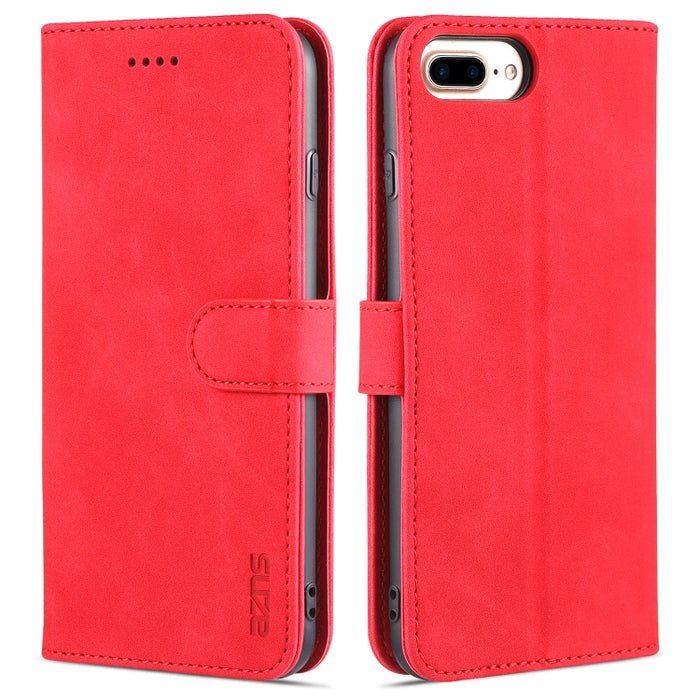 AZNS Skin Feel Calf Texture Funda de cuero con tapa horizontal con ranuras para tarjetas y soporte y billetera, For iPhone 6, For iPhone 7 Plus / 8 Plus, For iPhone 7 / 8 / SE (2020)