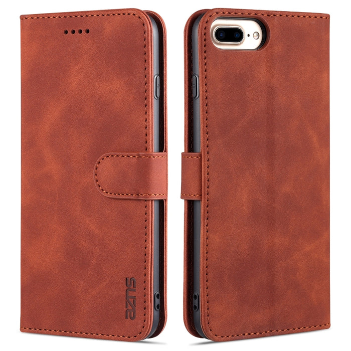AZNS Skin Feel Calf Texture Funda de cuero con tapa horizontal con ranuras para tarjetas y soporte y billetera, For iPhone 6, For iPhone 7 Plus / 8 Plus, For iPhone 7 / 8 / SE (2020)