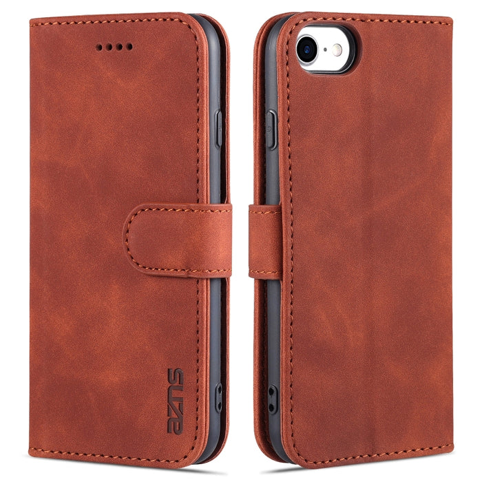 AZNS Skin Feel Calf Texture Funda de cuero con tapa horizontal con ranuras para tarjetas y soporte y billetera, For iPhone 6, For iPhone 7 Plus / 8 Plus, For iPhone 7 / 8 / SE (2020)